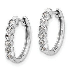 14k White Gold 1/8 carat Lab Grown Diamond VS/SI+ G+ Complete Hinged Hoop Earrings