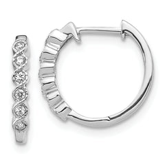 14k White Gold 1/8 carat Lab Grown Diamond VS/SI+ G+ Complete Hinged Hoop Earrings