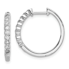 14k White Gold 1/4 carat Lab Grown Diamond VS/SI+ G+ Complete Hinged Hoop Earrings