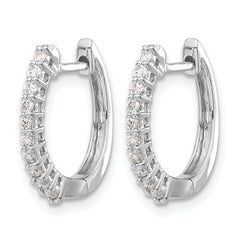 14k White Gold 1/4 carat Lab Grown Diamond VS/SI+ G+ Complete Hinged Hoop Earrings
