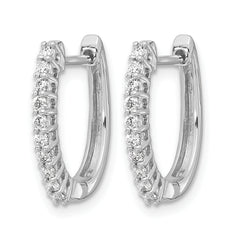14k White Gold 1/3 carat Lab Grown Diamond VS/SI+ G+ Complete Hinged Hoop Earrings