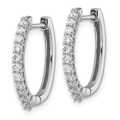 14k White Gold 1/2 carat Lab Grown Diamond VS/SI+ G+ Complete Hinged Hoop Earrings