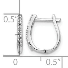 14k White Gold 1/10 carat Lab Grown Diamond VS/SI+ G+ Complete Hinged Hoop Earrings
