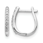 14k White Gold 1/10 carat Lab Grown Diamond VS/SI+ G+ Complete Hinged Hoop Earrings