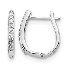 14k White Gold 1/10 carat Lab Grown Diamond VS/SI+ G+ Complete Hinged Hoop Earrings
