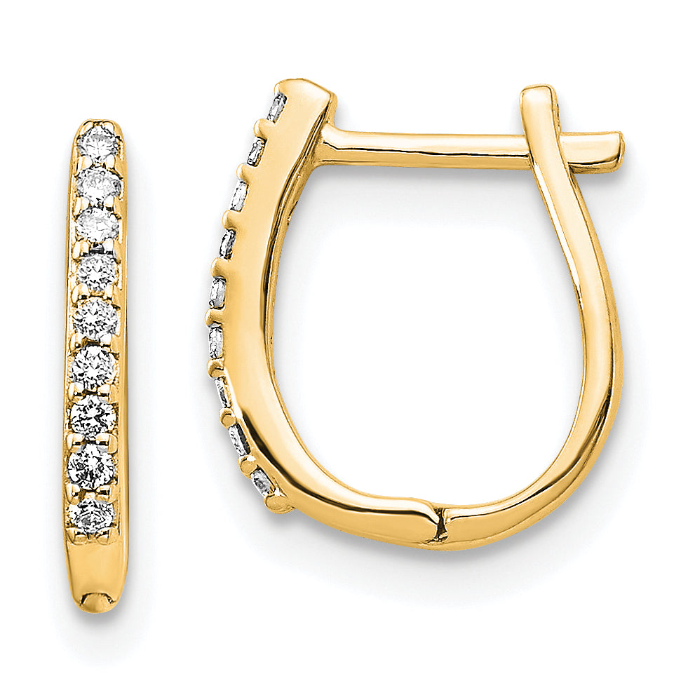 14k 1/10 carat Lab Grown Diamond VS/SI+ G+ Complete Hinged Hoop Earrings