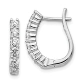 14k White Gold 1 carat Lab Grown Diamond VS/SI+ G+ Complete Hinged Hoop Earrings