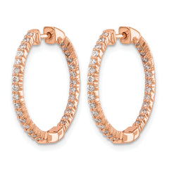 14k Rose Gold 5/8 carat Lab Grown Diamond VS/SI+ G+ Complete In and Out Hoop Earrings
