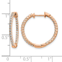 14k Rose Gold 5/8 carat Lab Grown Diamond VS/SI+ G+ Complete In and Out Hoop Earrings