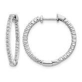 14k White Gold 5/8 carat Lab Grown Diamond VS/SI+ G+ Complete In and Out Hoop Earrings