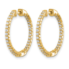 14k 5/8 carat Lab Grown Diamond VS/SI+ G+ Complete In and Out Hoop Earrings