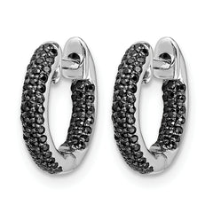 10k White Gold Diamond Hinged Hoop Earrings