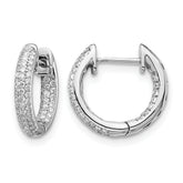 10k White Gold Diamond Hinged Hoop Earrings