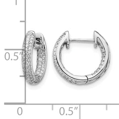 14k White Gold 3/8 carat Lab Grown Diamond VS/SI+ G+ Complete Hinged Hoop Earrings