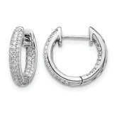 14k White Gold 3/8 carat Lab Grown Diamond VS/SI+ G+ Complete Hinged Hoop Earrings