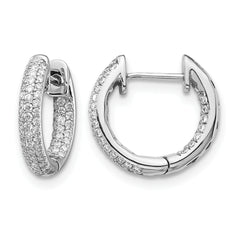 14k White Gold 3/8 carat Lab Grown Diamond VS/SI+ G+ Complete Hinged Hoop Earrings