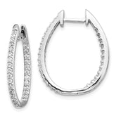 14k White Gold 3/4 carat Lab Grown Diamond VS/SI+ G+ Complete In and Out Hinged Hoop Earrings