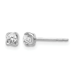14k White Gold 1/5 carat Lab Grown Diamond VS/SI+ G+ Stud Post Earrings