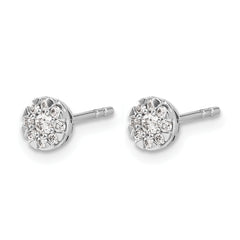 14k White Gold 1/5 carat Lab Grown Diamond VS/SI+ G+ Cluster Post Earrings