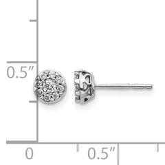 14k White Gold 1/5 carat Lab Grown Diamond VS/SI+ G+ Cluster Post Earrings