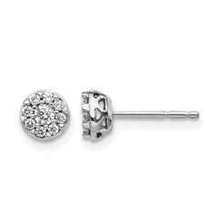 14k White Gold 1/5 carat Lab Grown Diamond VS/SI+ G+ Cluster Post Earrings