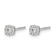 10k White Gold Diamond Cluster Post Earrings