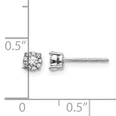 10k White Gold Diamond Cluster Post Earrings