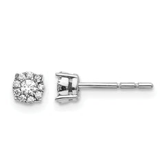 10k White Gold Diamond Cluster Post Earrings