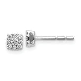 10k White Gold Diamond Cluster Post Earrings