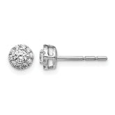 10k White Gold Diamond Cluster Post Earrings
