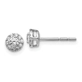 14k White Gold 1/3 carat Lab Grown Diamond VS/SI+ G+ Cluster Post Earrings