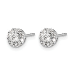 14k White Gold 1/2 carat Lab Grown Diamond VS/SI+ G+ Cluster Post Earrings