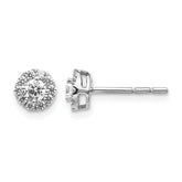 14k White Gold 1/2 carat Lab Grown Diamond VS/SI+ G+ Cluster Post Earrings