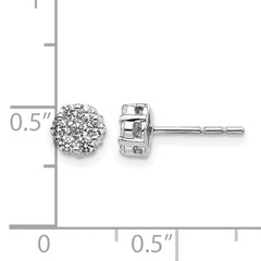 14k White Gold 1/2 carat Lab Grown Diamond VS/SI+ G+ Cluster Post Earrings