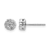 14k White Gold 1/2 carat Lab Grown Diamond VS/SI+ G+ Cluster Post Earrings