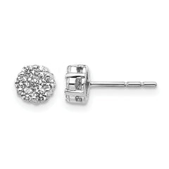 14k White Gold 1/2 carat Lab Grown Diamond VS/SI+ G+ Cluster Post Earrings