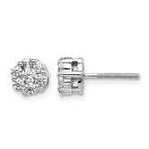 14k White Gold 5/8 carat Lab Grown Diamond VS/SI+ G+ Screwback Cluster Post Earrings