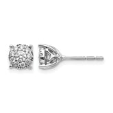 14k White Gold 1 carat Lab Grown Diamond VS/SI+ G+ Halo Post Earrings
