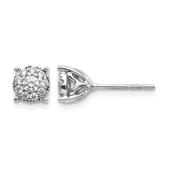 14k White Gold 1 carat Lab Grown Diamond VS/SI+ G+ Halo Post Earrings