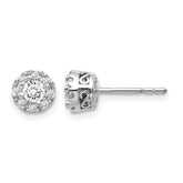 10k White Gold Diamond Semi-mount Stud Earrings