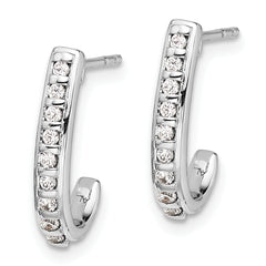 14k White Gold 1/5 carat Lab Grown Diamond VS/SI+ G+ Complete J-Hoop Post Earrings