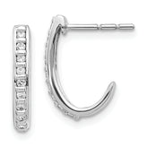 14k White Gold 1/5 carat Lab Grown Diamond VS/SI+ G+ Complete J-Hoop Post Earrings