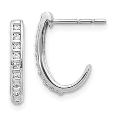 14k White Gold 1/5 carat Lab Grown Diamond VS/SI+ G+ Complete J-Hoop Post Earrings