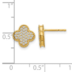10k Diamond Quatrefoil Post Earrings