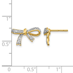 14k Diamond Bow Post Earrings