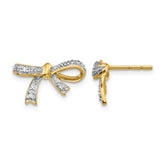 14k Diamond Bow Post Earrings