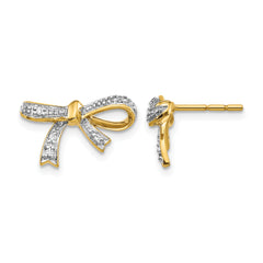 14k Diamond Bow Post Earrings