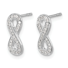 14k White Gold Diamond Infinity Earrings