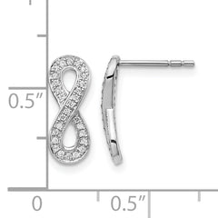 14k White Gold Diamond Infinity Earrings