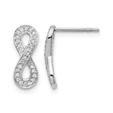 14k White Gold Diamond Infinity Earrings